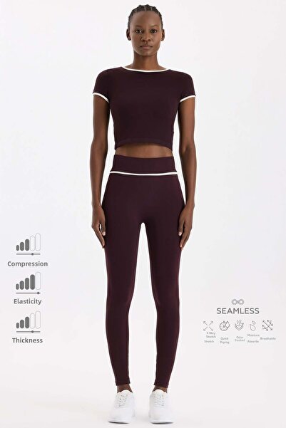 COMEUP Αθλητικό κολάν Contrast με ρέλι Βουργουνδίας