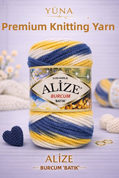 Alize Burcum Batik Knitting Yarn for Babies Scarf Beanie Ba Blanket Rgü Yarn ...