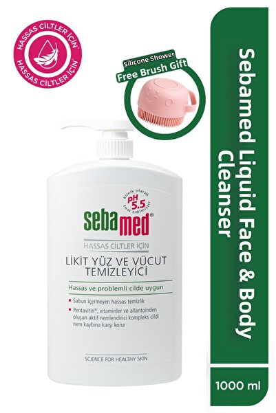Sebamed Moisturizing Effective Face and Body Cleansing Gel 1000 ml Set - Sili...