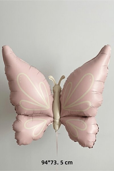 Bunloon Retro Pink Butterfly Foil Balloon 94X73.5 cm Party Decoration Balloon