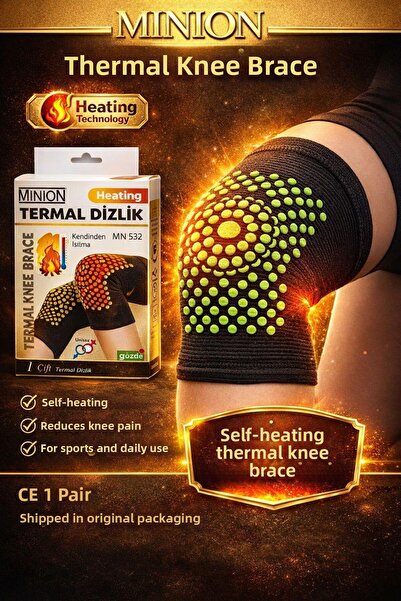 Minion Genunchiere termice scurte, fără mărime, unisex, cu autoîncălzire