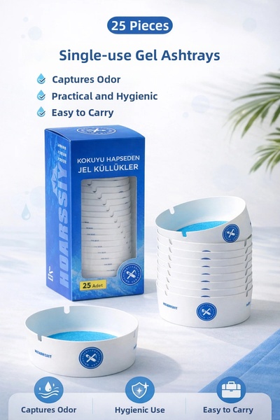 ARVALE Άοσμο Πρακτικό Τασάκι Μίας Χρήσης - Με Κρυστάλλινη Φόρμουλα Τζελ που Φ...