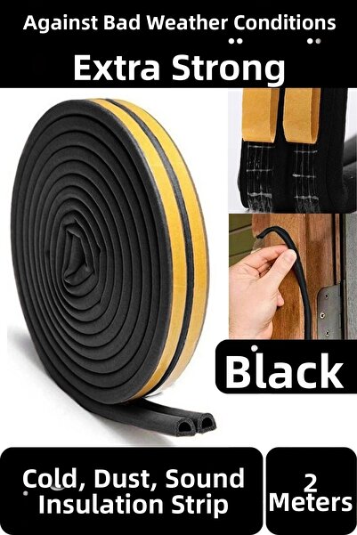 Svein 2 متر بولي كلوريد الفينيل الأسود - نافذة باب عازلة مقاومة للبرد والتسرب...