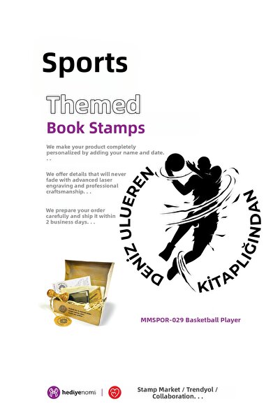 HEDİYENOMİ MühürMarket > ختم كتاب رياضة كرة السلة - ختم كتاب > MMSPOR-029