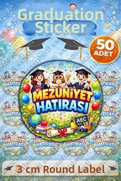 sanatıbedi 50 ملصق تذكاري للتخرج - ملصق تغليف هدايا لمعلم المدرسة