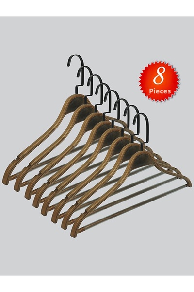 NYN Wooden (Black Hook) Barli Skirts, Trousers, Combinations, Hangers 8 Pieces