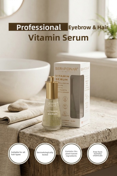 Serap Çınar Cosmetics Vitamin Serum for Eyebrows & Hair 30ml - Professional S...