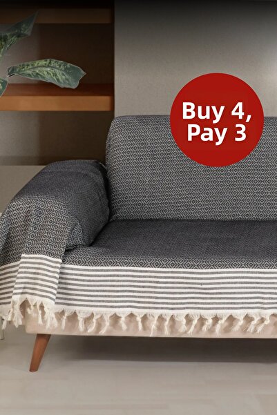 Lux Touch غطاء أريكة بيرجاما يغطي الأذرع السوداء مقاس 180 × 300 سم غطاء أريكة...