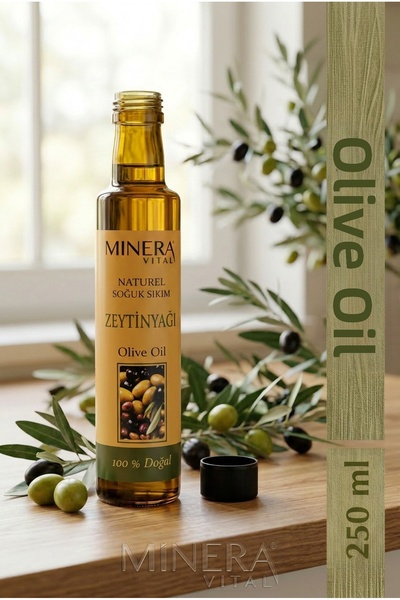 MİNERA VİTAL زيت زيتون 250 مل زجاجة زجاجية نقية طبيعية فاخرة