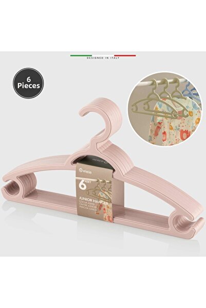 Elele Baby Clothes Hanger Children's Clothes Hanger 6 Pieces Powder
