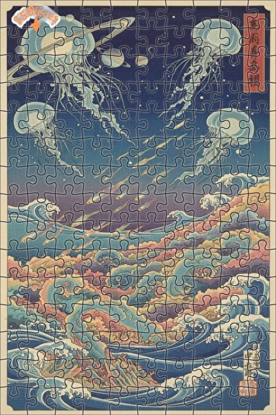 Esranın Dünyası لغز خشبي مكون من مزدوج الطبقات إطارًا من سلسلة Space Jellyfis...