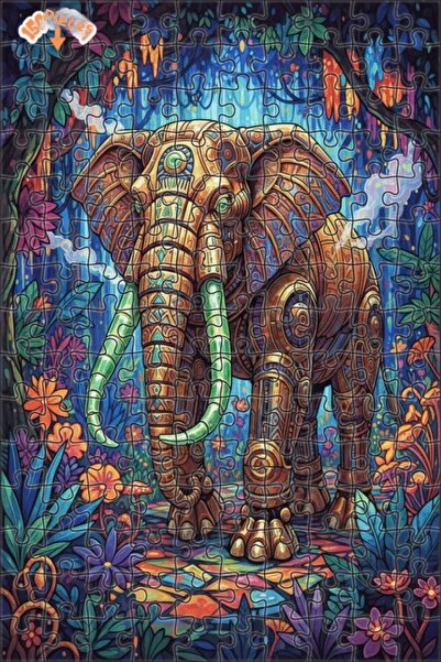 Esranın Dünyası لوحة فنية خشبية لغابة ميستيك فيل مزدوج الطبقات قطعة مربعة 150...