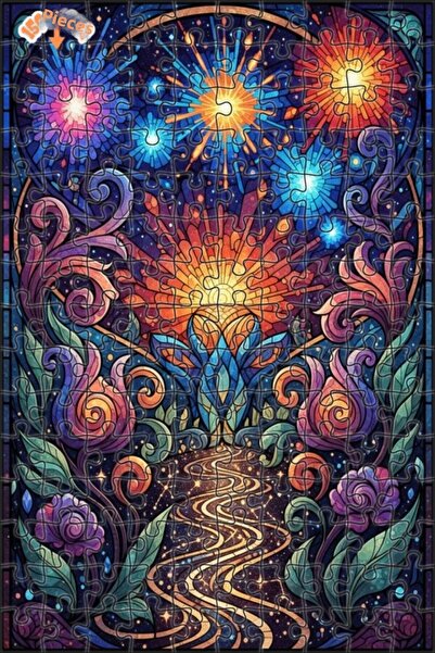 Esranın Dünyası لوحة فنية لرحلة سماوية بالزيت، عمل فني خشبي مكون من مزدوج الط...