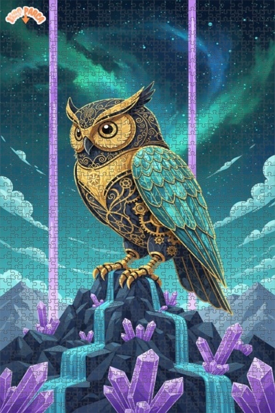 Esranın Dünyası لغز خشبي ميكانيكي غامض على شكل بومة بإطار مزدوج الطبقات 1000 ...