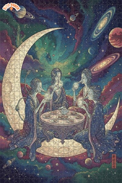 Esranın Dünyası لوحة ألغاز خشبية مكونة من مزدوج الطبقات إطارًا بتصميم Space T...