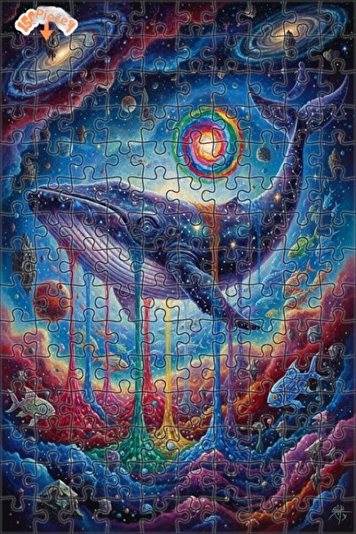 Esranın Dünyası لوحة زيتية لشلالات السماء على شكل حوت، مزدوج الطبقات قطعة من ...