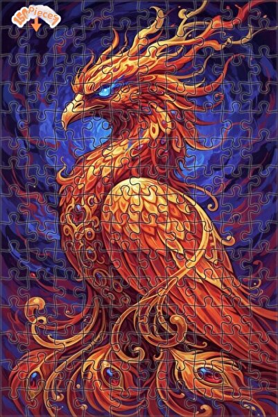 Esranın Dünyası Firebird Looking Wooden Puzzle with Double-Layer Frames 150 P...