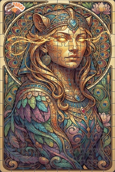 Esranın Dünyası ألغاز خشبية مُطرزة بإطار من جولدن جوديس آرت مزدوج الطبقات قطع...