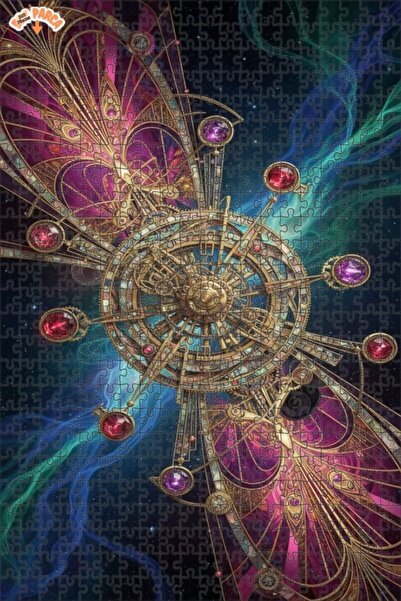 Esranın Dünyası لغز عجلة الكون الغامض، لوحة فنية زيتية، لغز خشبي مؤطر ذو طبقت...