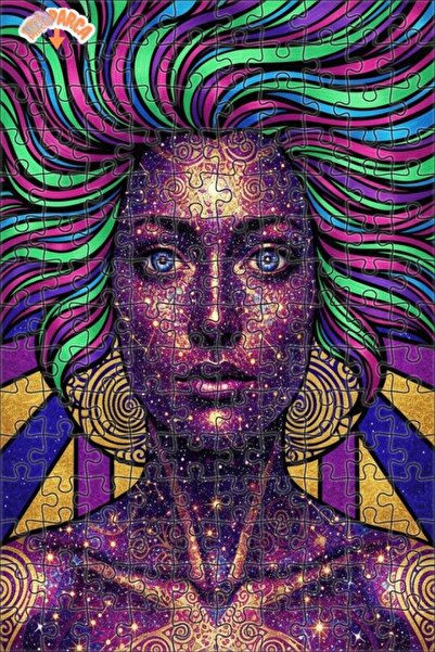 Esranın Dünyası Galactic Cosmos Women's Portrait Oil Painting Double-Layer Fr...