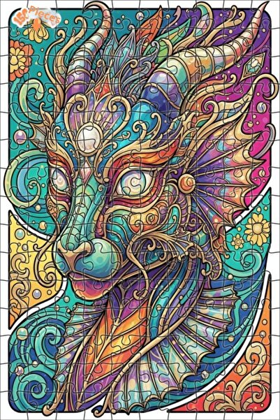 Esranın Dünyası لغز خشبي رائع ذو طابقين بإطار فني على شكل تنين 150 قطعة 20x30