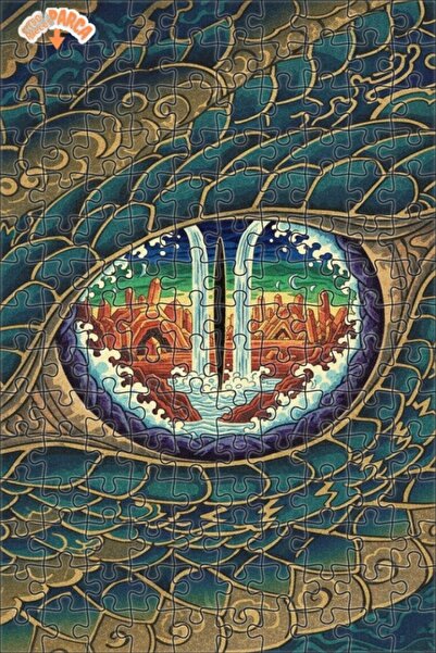 Esranın Dünyası Modern Double-Layer Framed Wooden Puzzle with Dragon Eye View...