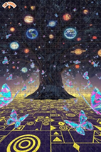 Esranın Dünyası لغز خشبي عالمي بتصميم فراشات الشجر مزدوج الطبقات إطارًا 500 ق...