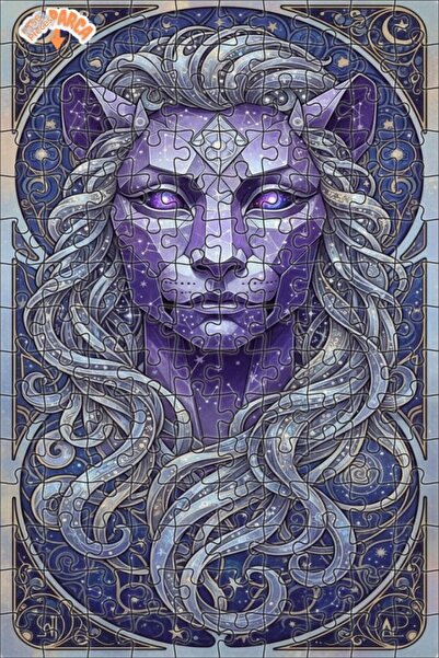 Esranın Dünyası Mysterious Lion Kingdom Digital Print Viewed Modern Art 150 P...