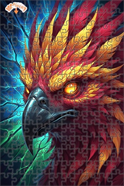 Esranın Dünyası لغز خشبي بإطار مزدوج الطبقات بمظهر لوحة زيتية لطائر اللهب 150...