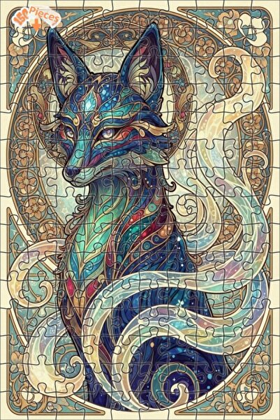 Esranın Dünyası Mysterious Fox Artwork Printed Wooden Puzzle 150 Pieces 20X30