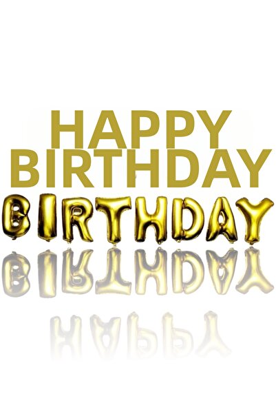 CAVAŞ sun hat مجموعة بالونات من رقائق الذهب على شكل حروف HAPPY BIRTHDAY (36 س...