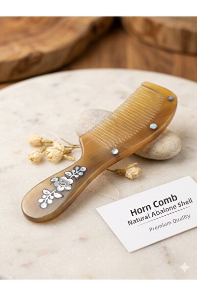 Efsoon Organics Επενδυμένη χτένα από αληθινό κέρατο βουβάλου - Αντιστατική κα...