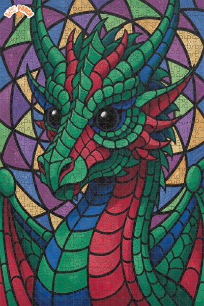 Esranın Dünyası Magical Dragon Art Double Layer Framed Wooden Puzzle 1000 Pie...