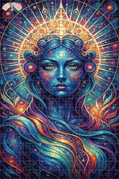 Esranın Dünyası Ancient Cosmic Energy Woman Oil Painting Lookalike Double-Lay...