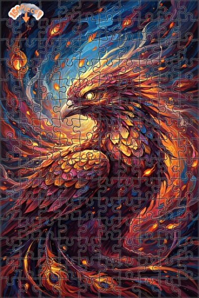 Esranın Dünyası سيد اللهب زمرد فينيكس لوحة زيتية مزدوج الطبقات بازل خشبي مؤطر...
