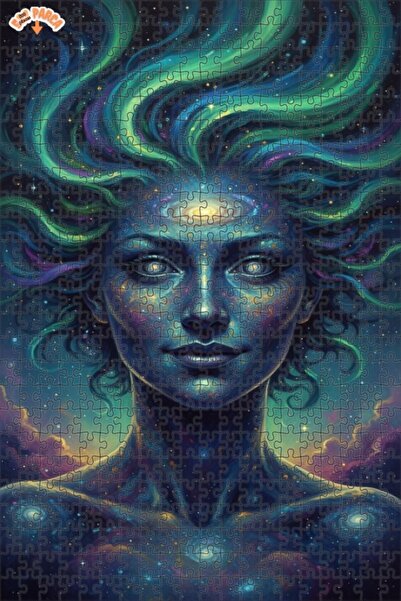 Esranın Dünyası Pulse of the Universe Double-Layer Framed Wooden Puzzle 500 P...