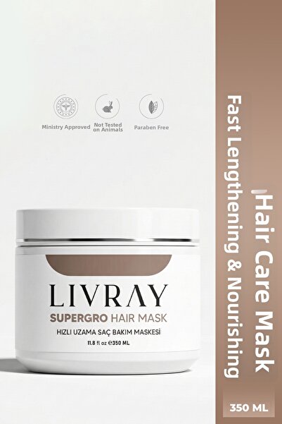 Livray قناع الشعر SuperGRO - قناع التمدد السريع (350 مل)
