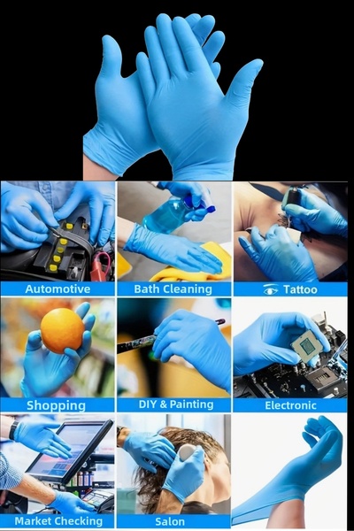 YCKTEDARİK 100 قطعة من قفازات النتريل البلاستيكية الصحية ذات الحجم المتوسط ​​...