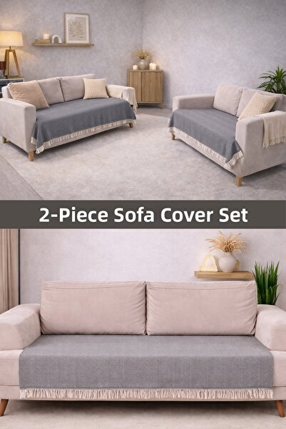 pamore 2Pcs of Cotton Pieces Sofa Cover 115X200 cm |   Protective Front S Fri...