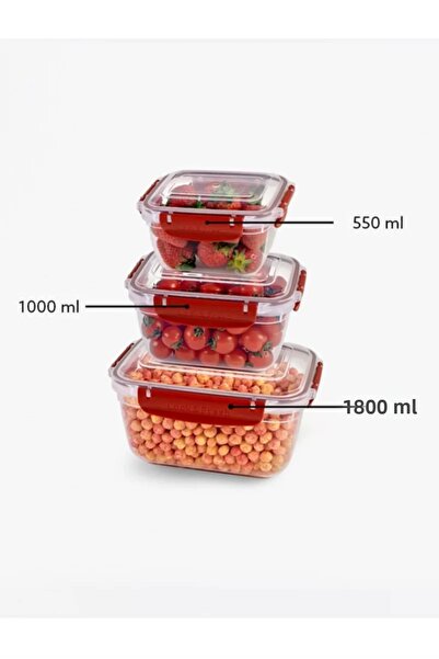 maarketim Master Rectangular Storage Set 3-Piece 550-1000-1800 ml