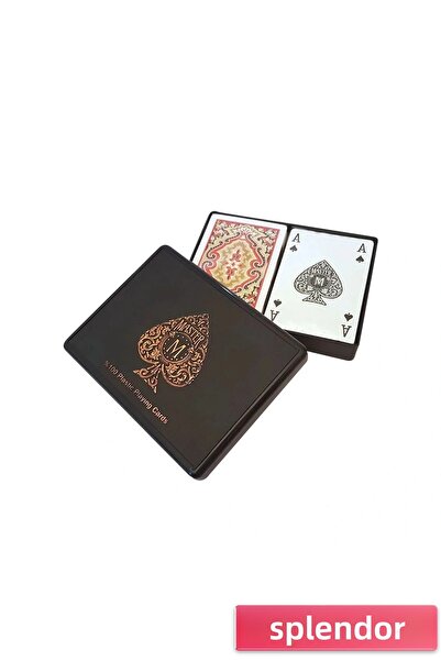 esplendor ورق لعب ماستر بلاستيك (علبة ميكا) - عبوة من قطعتين