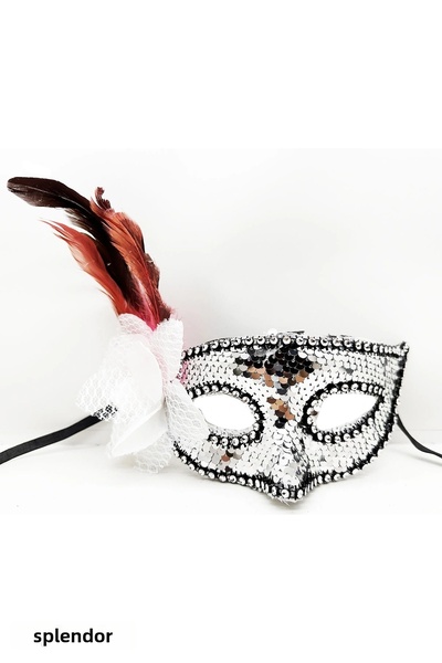 esplendor قناع الترتر الملون باللون الأسود المخملي