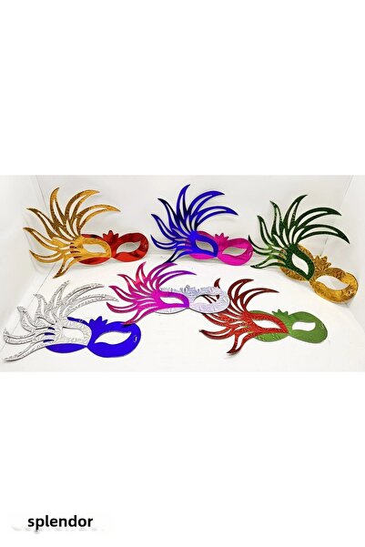 esplendor قناع حفلة موسيقية ورقي ملون 6 قطع
