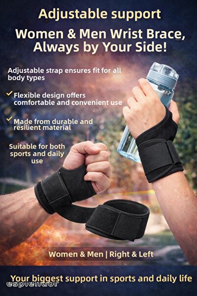 esplendor دعامة معصم قابلة للتعديل - متوافقة مع اليد اليمنى واليسرى للنساء وا...