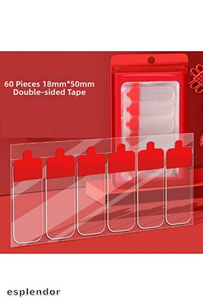esplendor 60 قطعة شريط لاصق قوي سهل الفتح على الوجهين 18 مم * 50 مم
