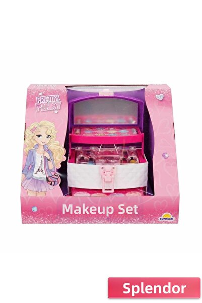 esplendor مجموعة مكياج بريتي بينكي مكونة من 3 طبقات مع حقيبة