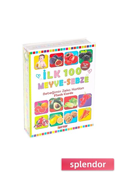 esplendor 1765 بطاقة فلاش أول 100 بطاقة تعليمية للفاكهة