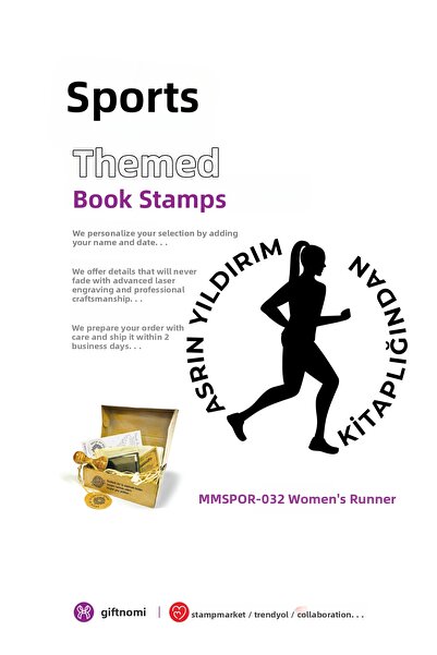 HEDİYENOMİ MühürMarket > ختم كتاب رياضي للنساء - Ex-libris - ختم كتاب > MMSPO...