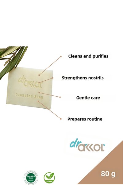 DR AKKOL Dr. Akkol Ozonated Olive Oil Herbal Skin Care Soap 80 Gr Vegan