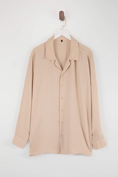 Trendyol Collection Taş Regular Fit Summer Flowy Linen Look Plus Size Shirt T...